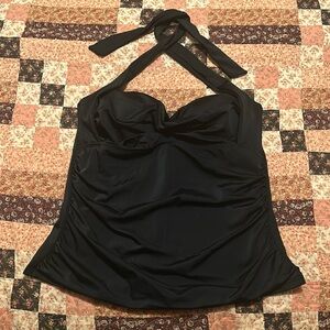 New! Swimsuit For All Halter Ruched Tummy Control Tankini Top